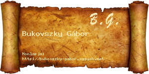 Bukovszky Gábor névjegykártya